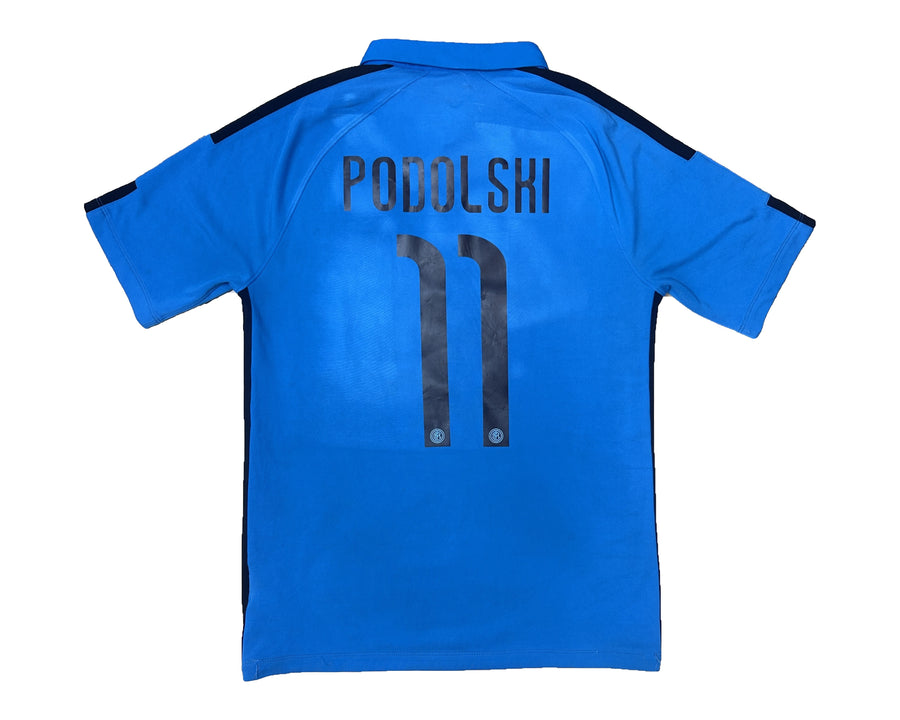 Authentic #11 Podolski Inter Milan 2014-15 Third Football